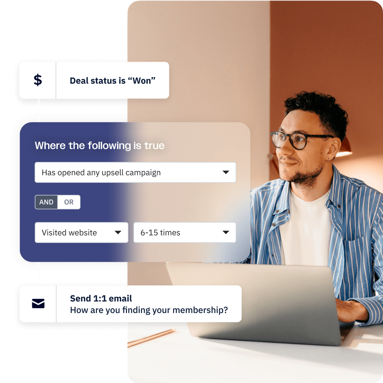 Demonstration of how segmentation works in the ActiveCampaign dashboard