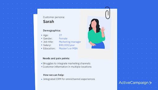 graphic of example customer persona