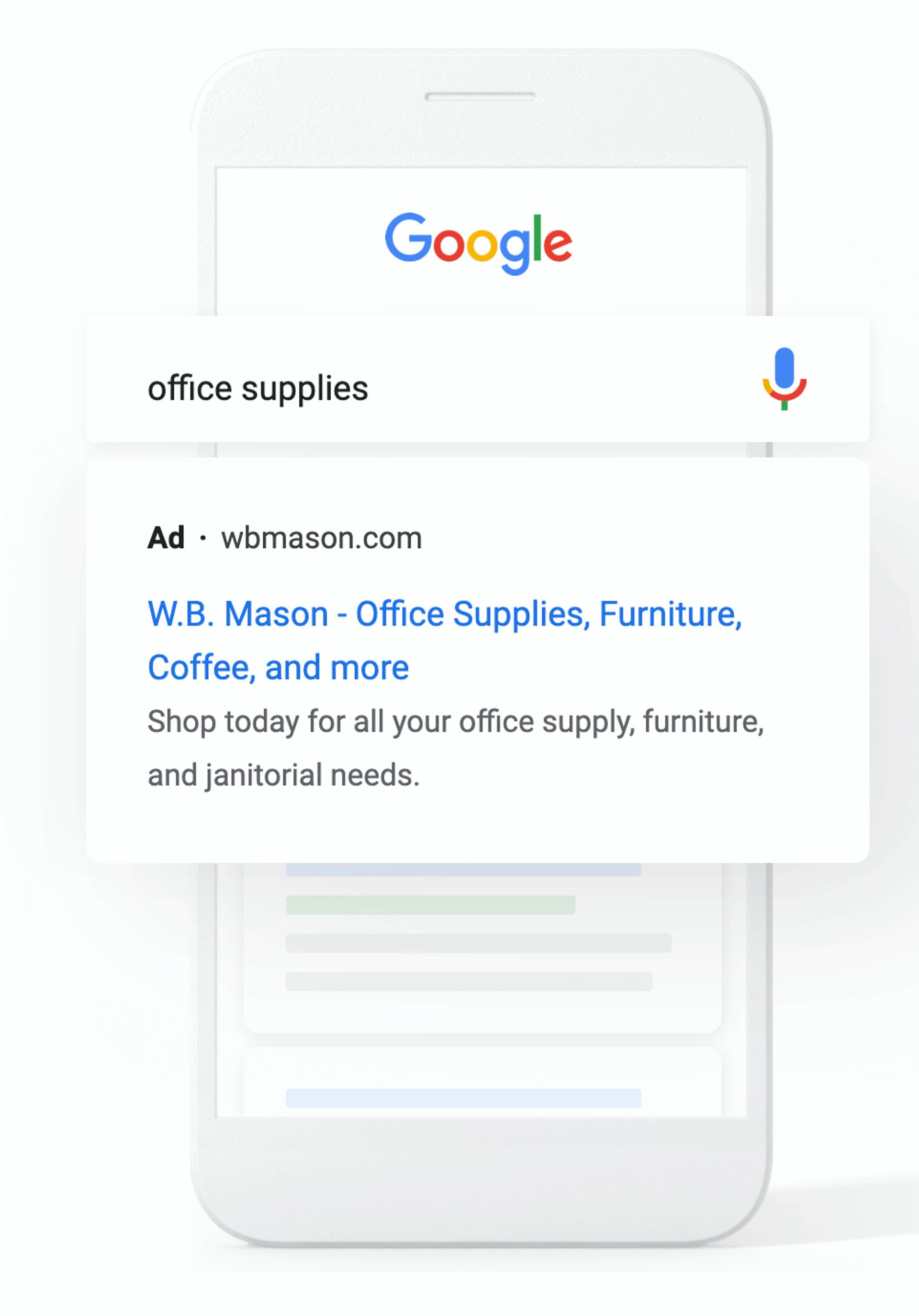 A google ad displayed on a smartphone