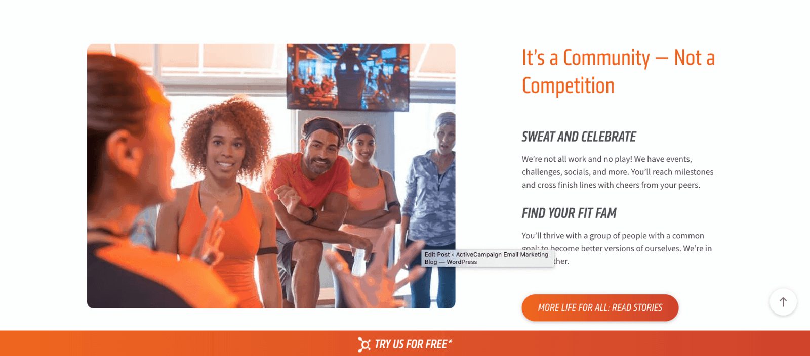 sticky pop up example