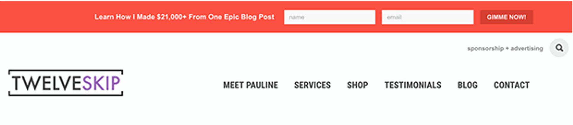 Beispiel für ein Kopfformular von SumoMe