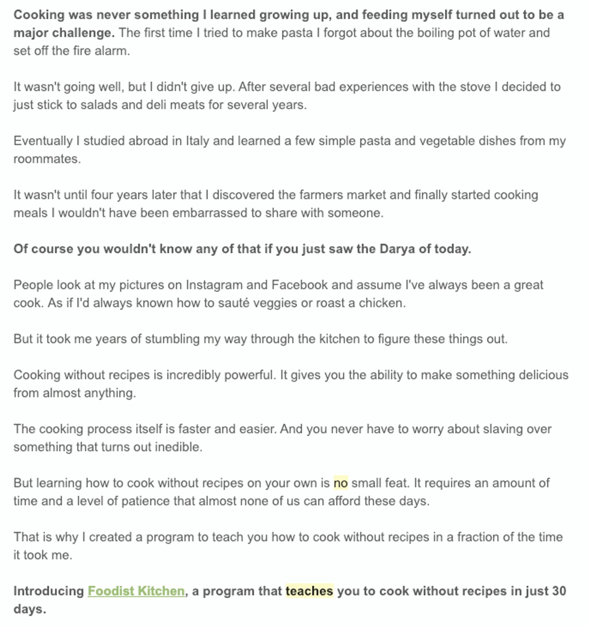 Willkommens-Mail von Darya Rose