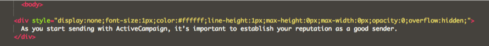 Preencabezado con etiqueta div oculta