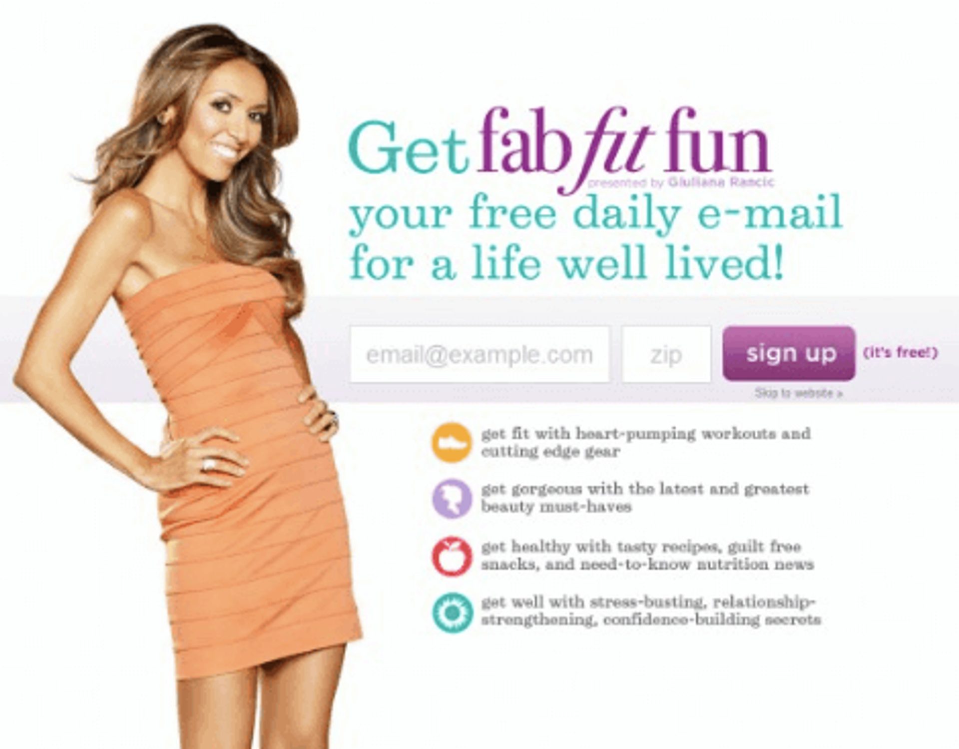 Formulario de suscripción de FabFitFun a modo de ejemplo de qué es un opt-in