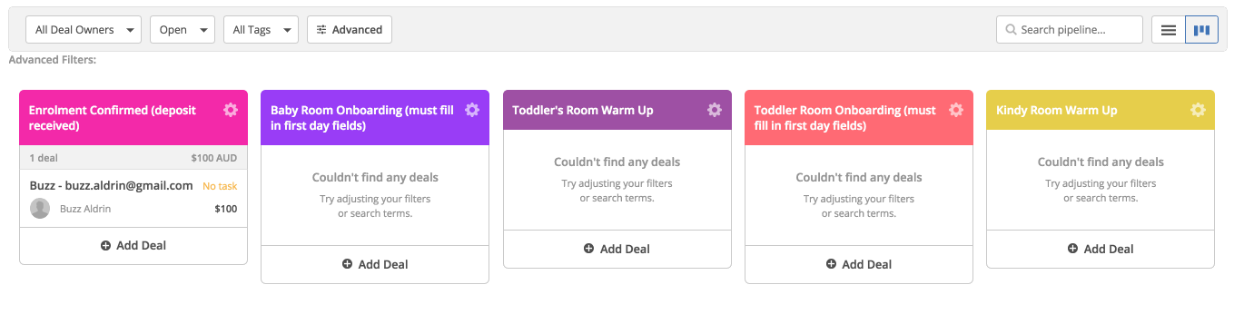 onboarding deal stage