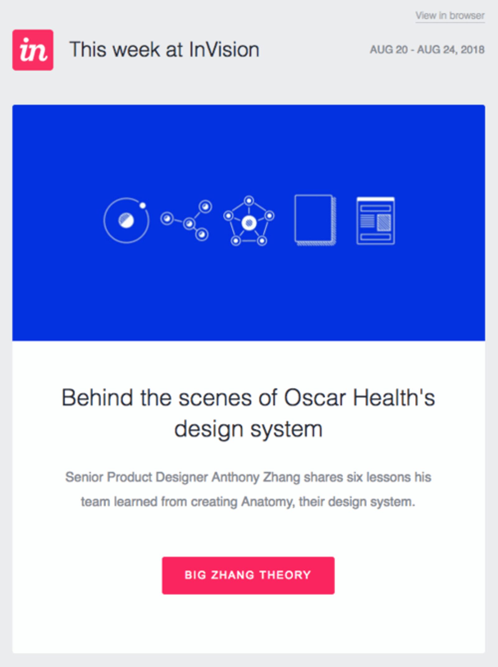 InVision newsletter example