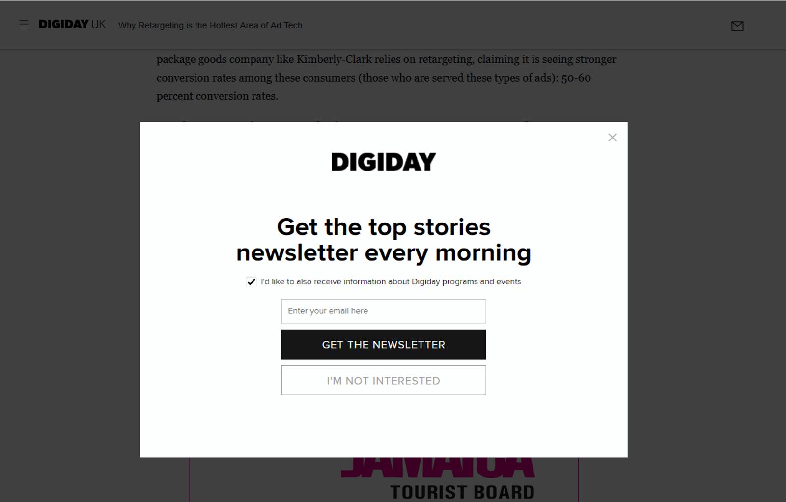 Digiday splash page