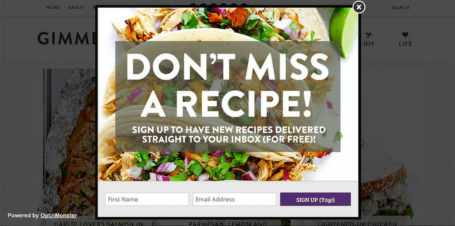 Gimme Some Oven splash page