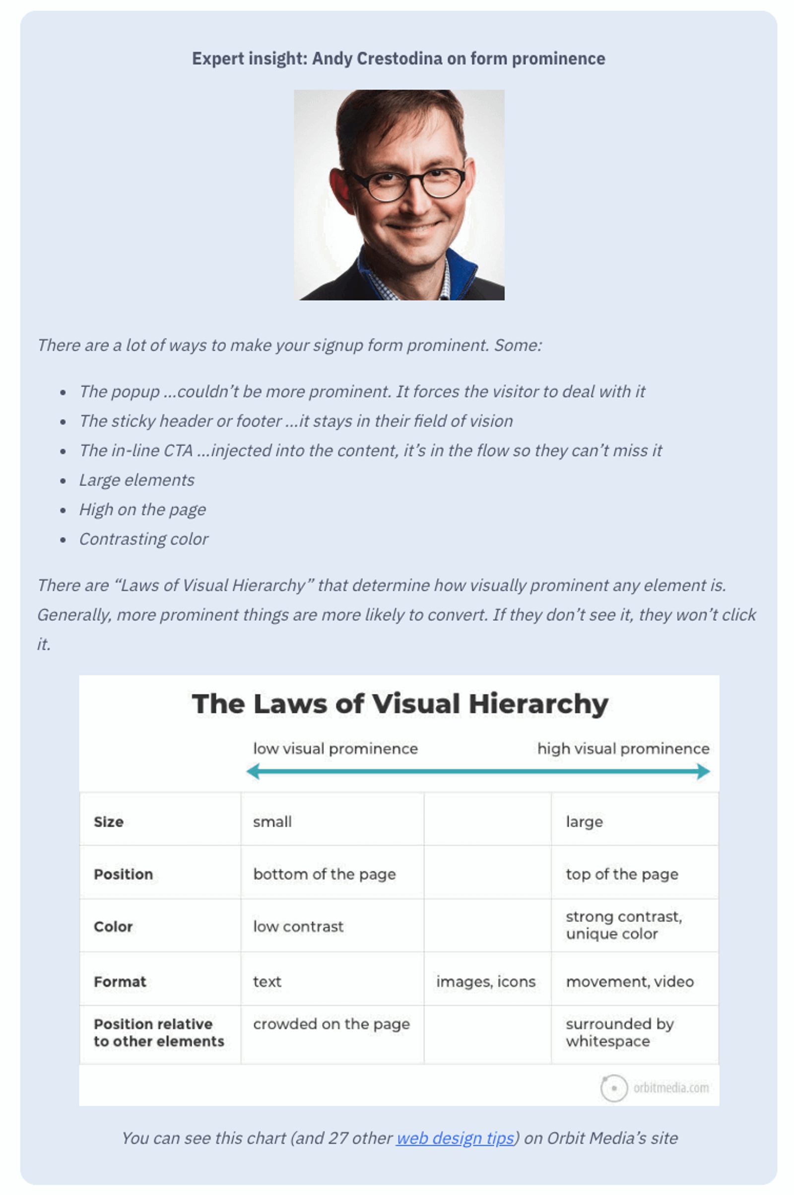 The laws of visual hierarchy