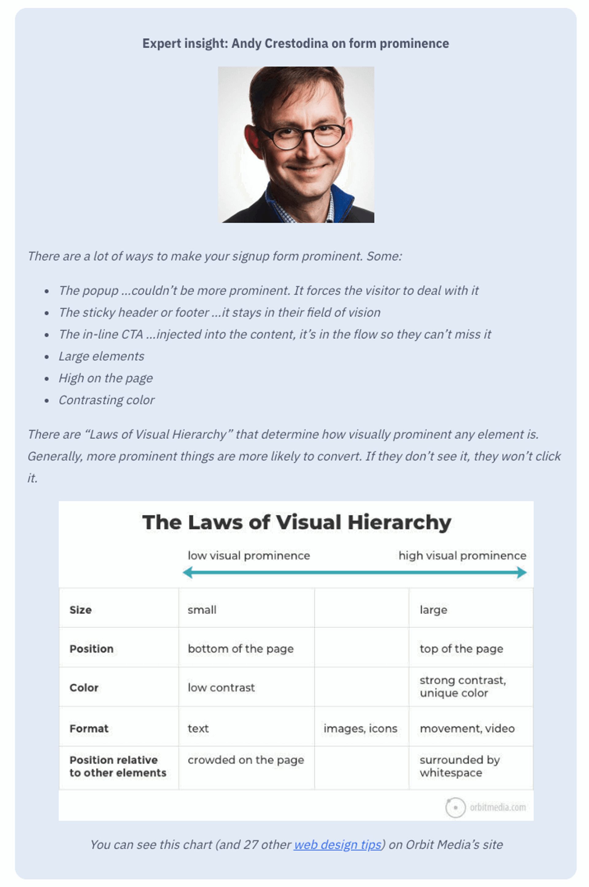 The laws of visual hierarchy