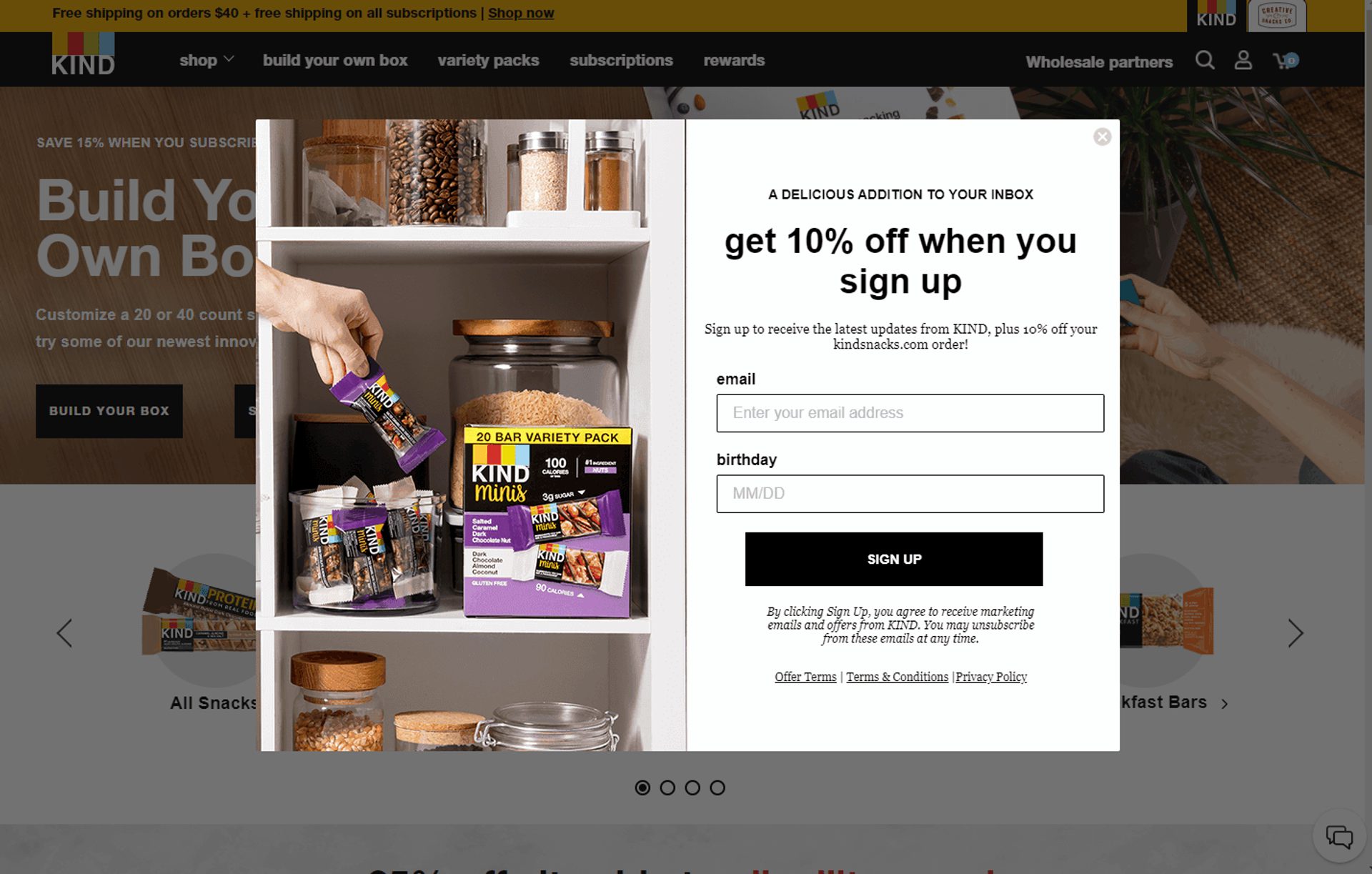 esempio popup di Kind