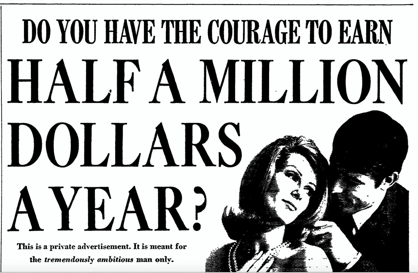 Copy of an ad for ambitious men