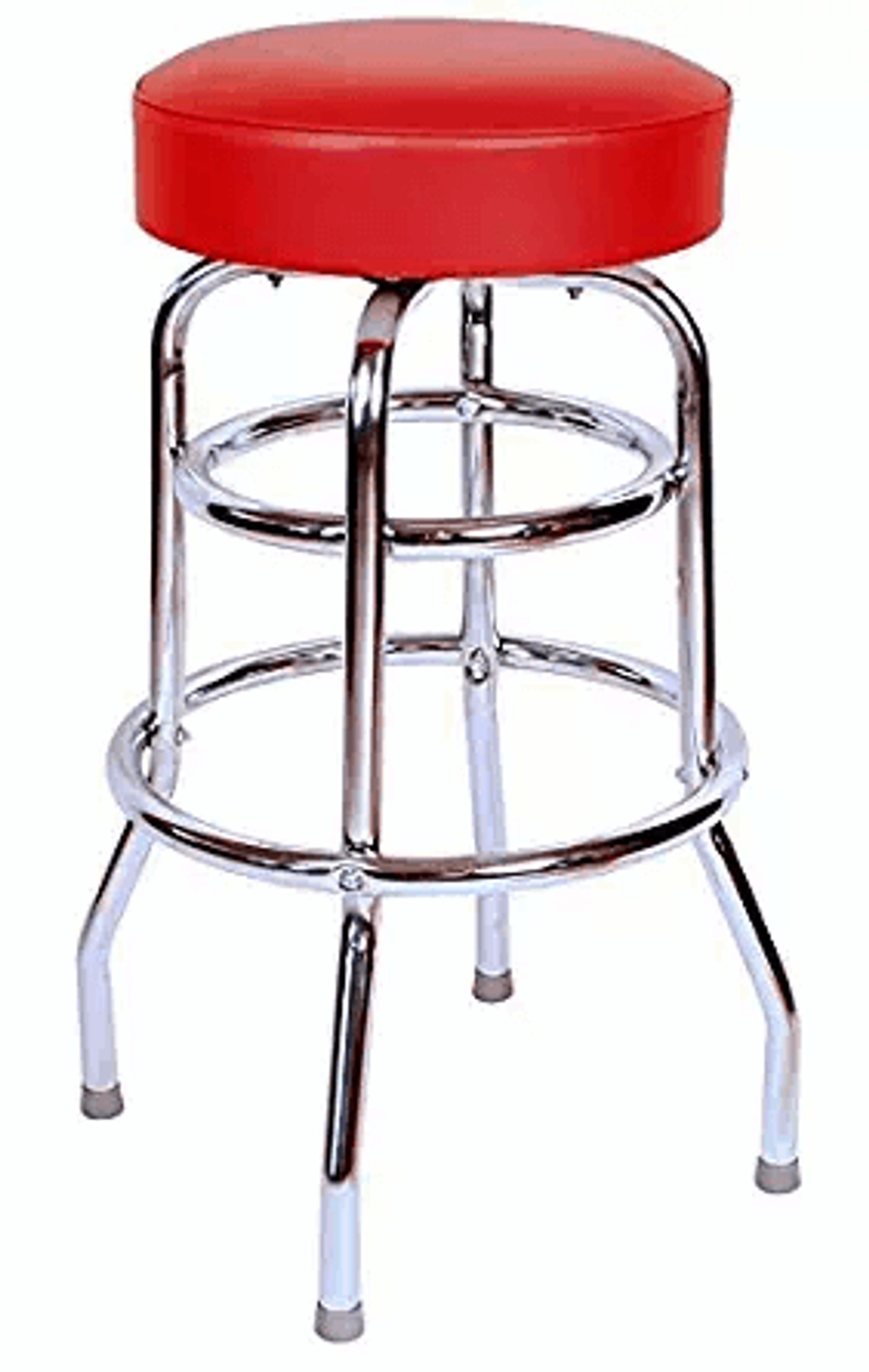A red bar stool