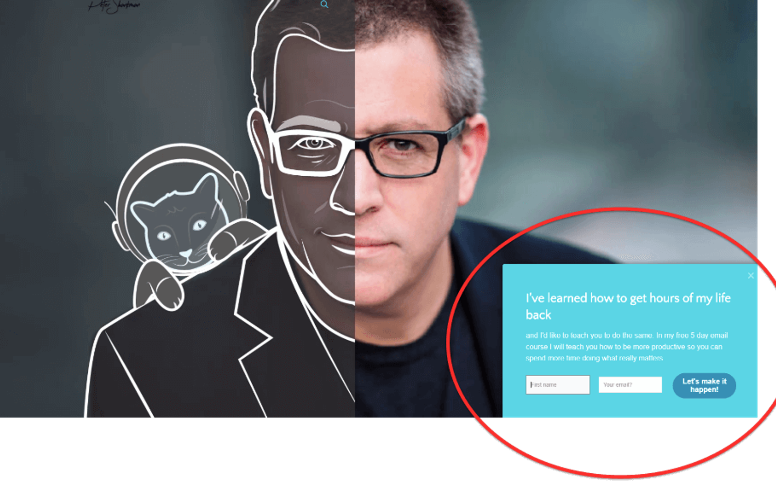 Beispiel für ein Slide-in-Formular von Sleeknote