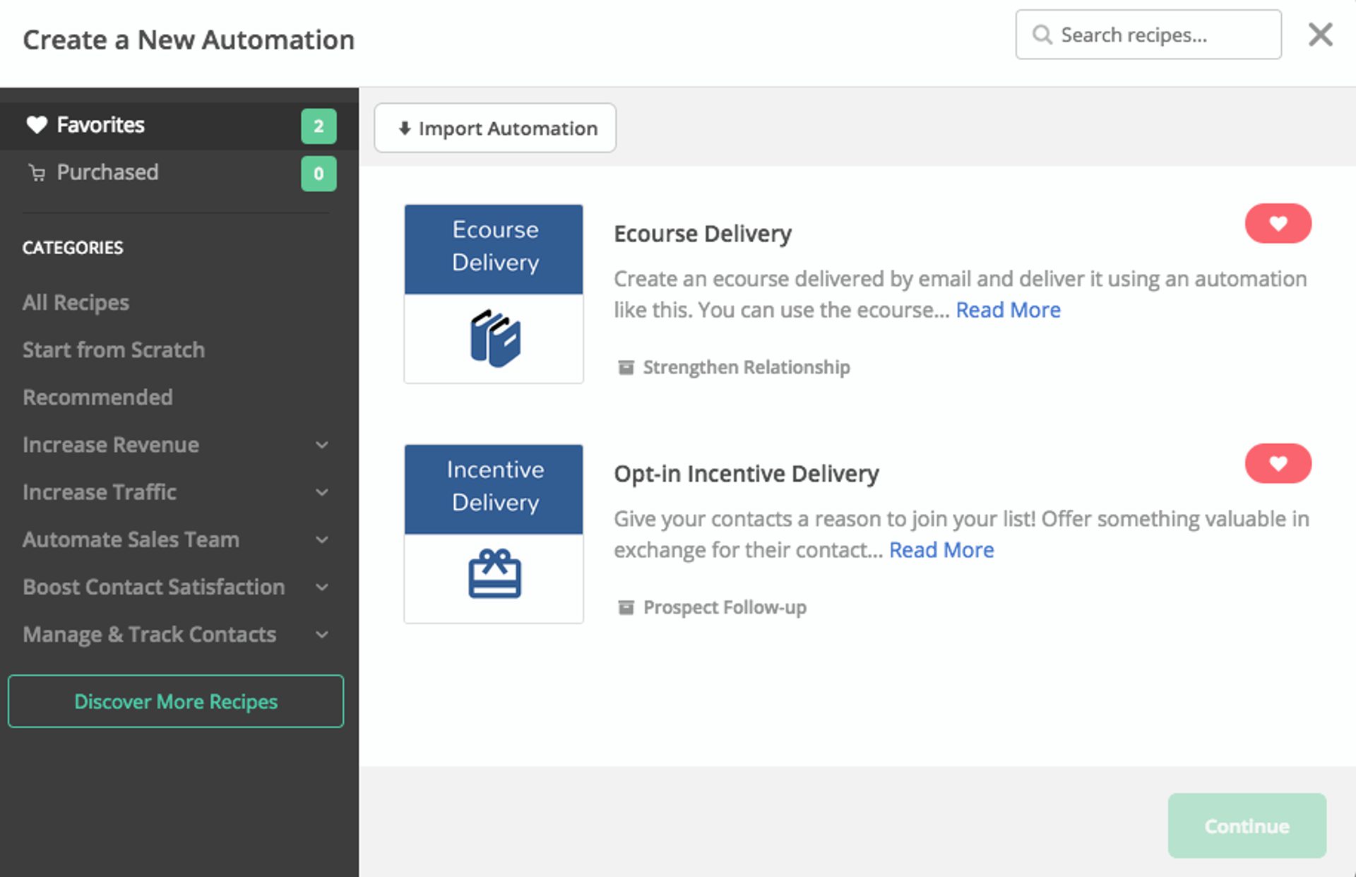 pre-built welcome automations