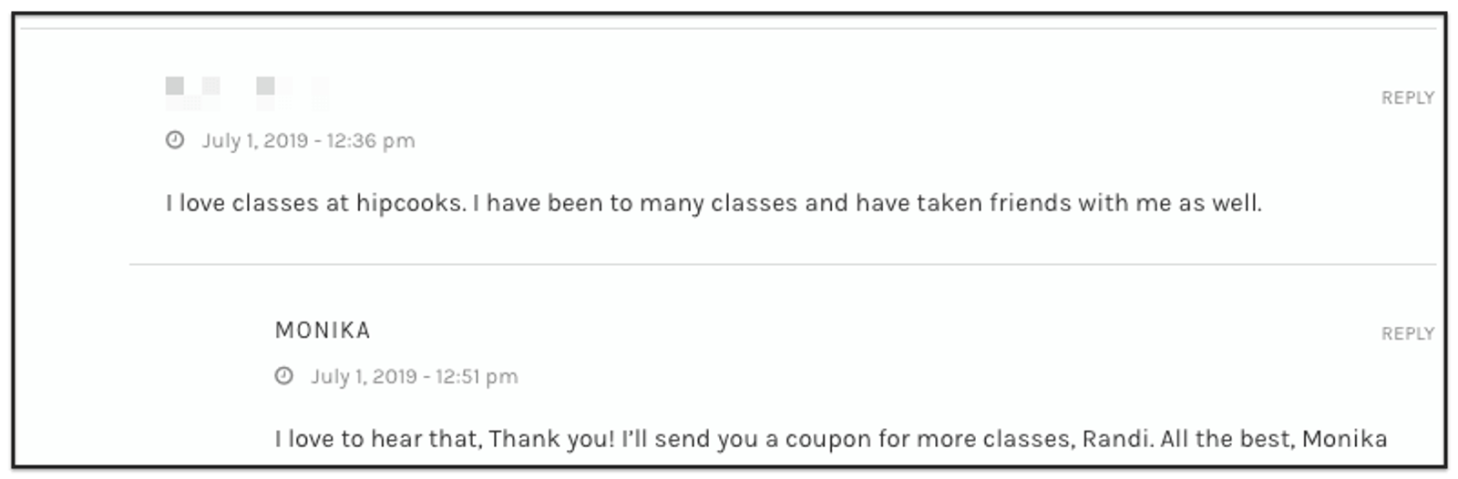 Example of Hipcooks Attention to detail as a Customer service skill