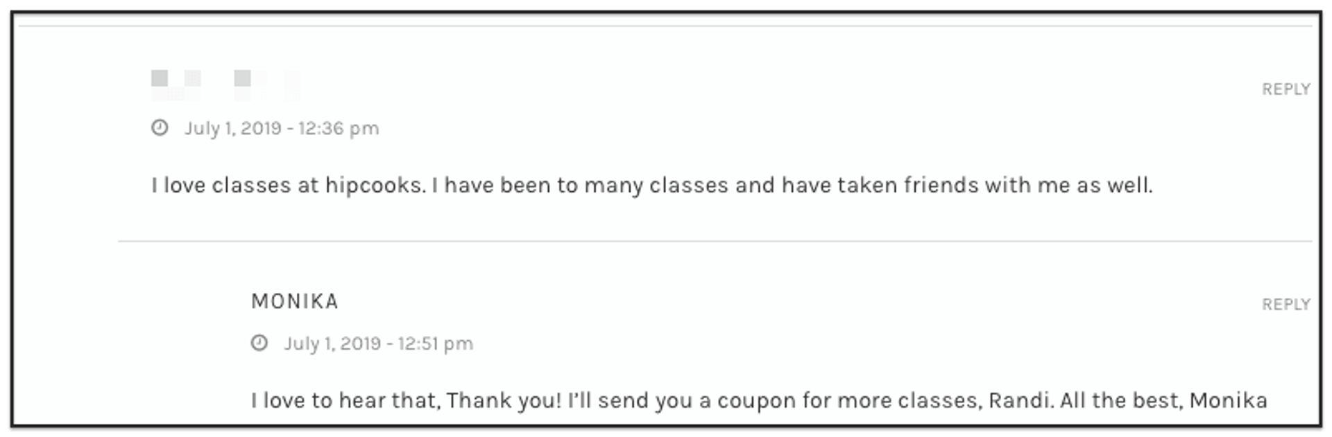 Example of Hipcooks Attention to detail as a Customer service skill