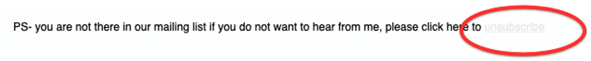 hidden unsubscribe button