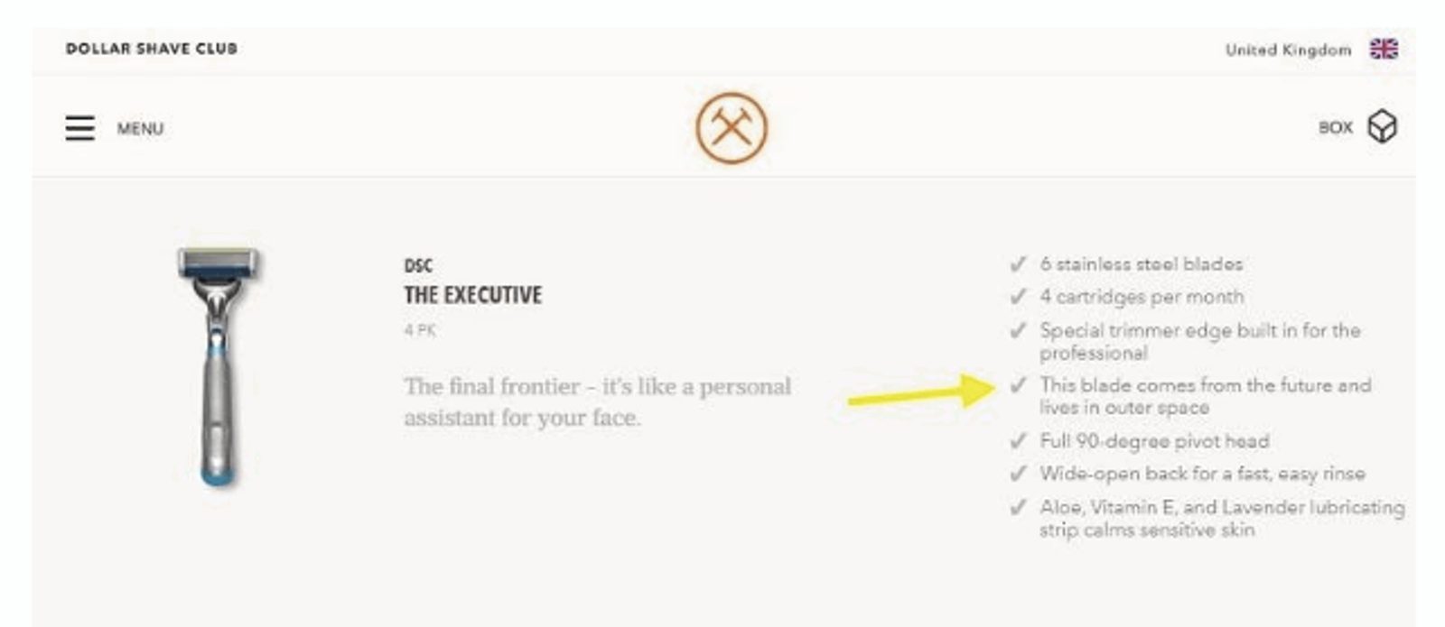 dollar shave club microcopy