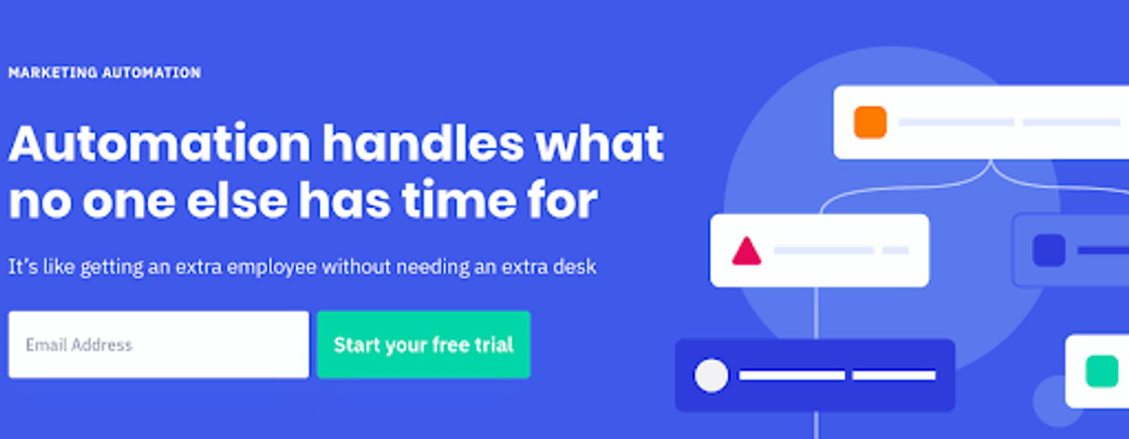 Screenshot of ActiveCampaign's marketing automation page