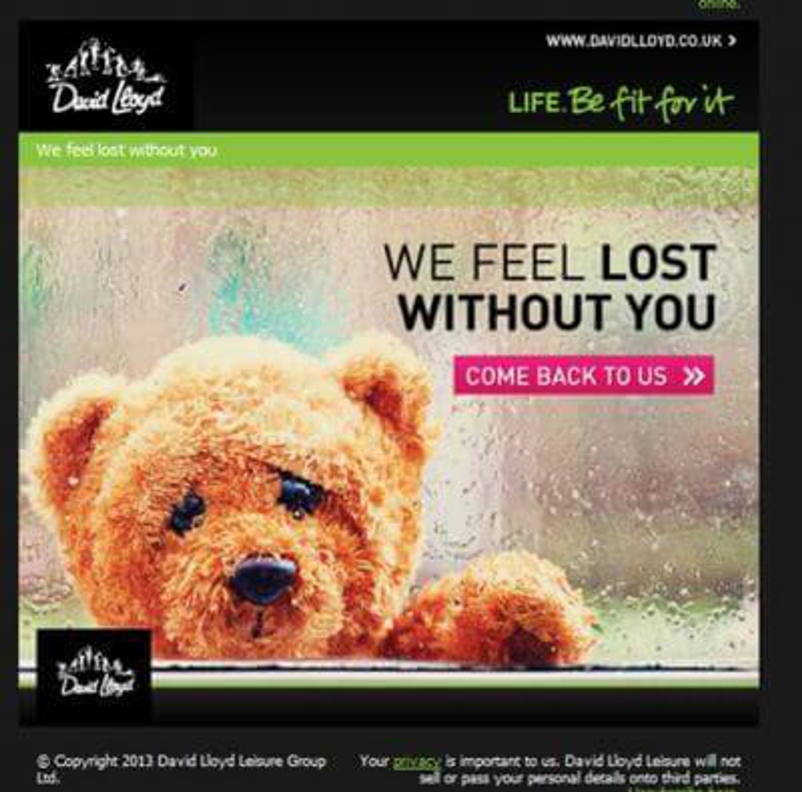 David Lloyd re-engagement email