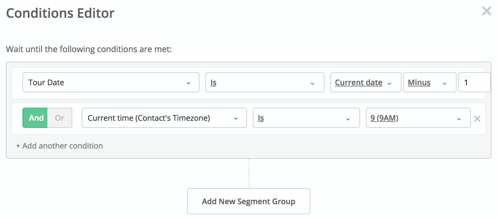 tour date segment builder