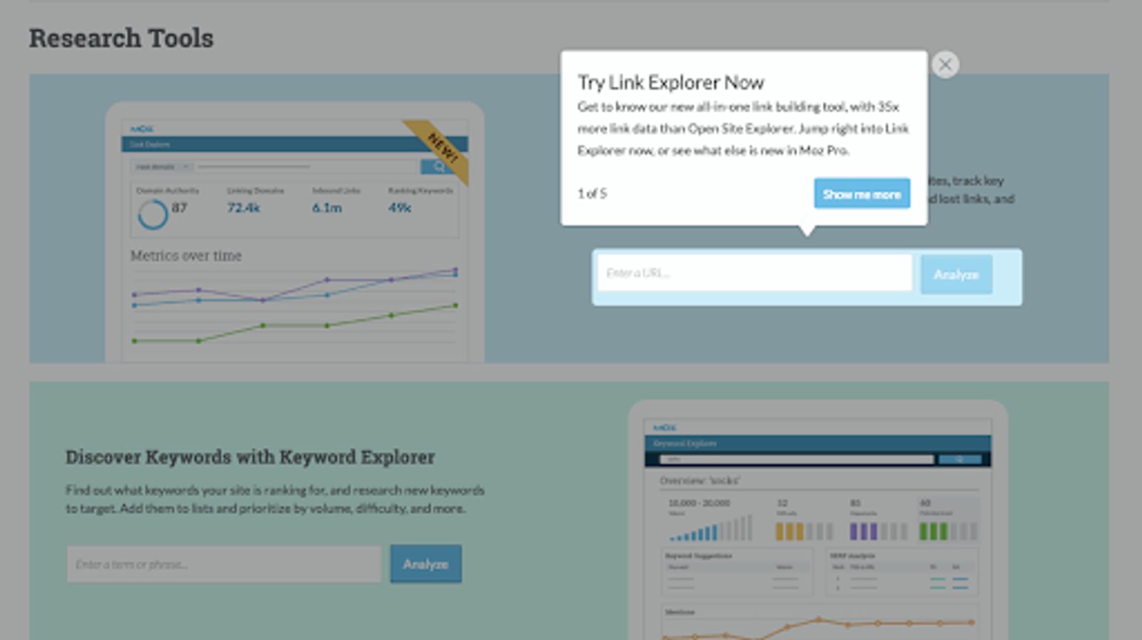 Keyword explorer tool