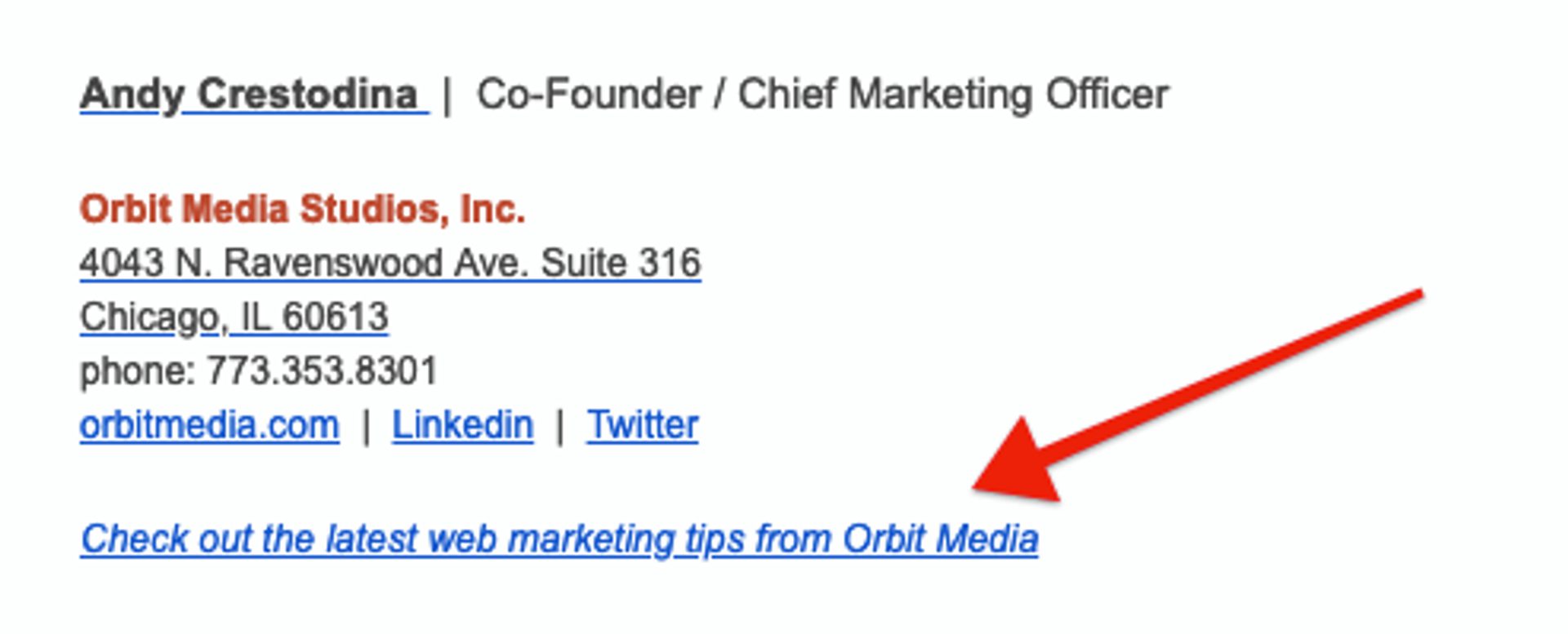 CTA della firma per le email