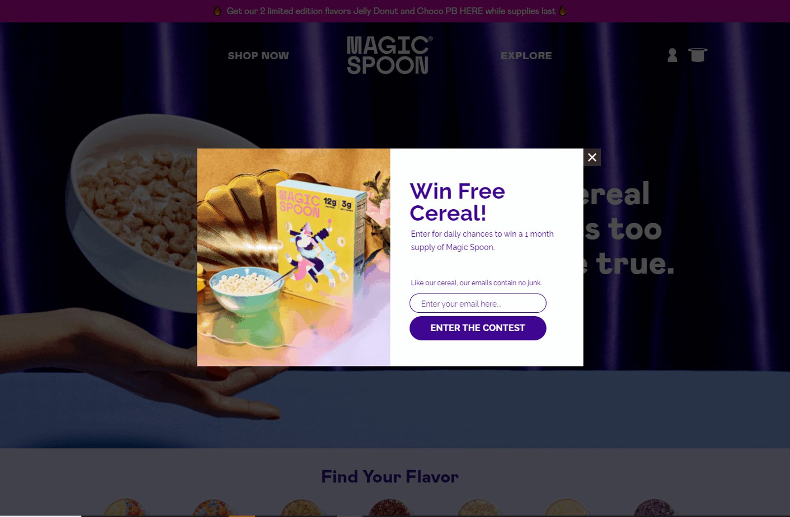 esempio popup Magic Spoon