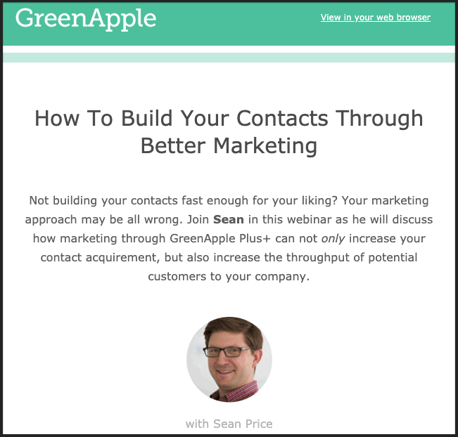 ActiveCampaign webinar registration email newsletter design template