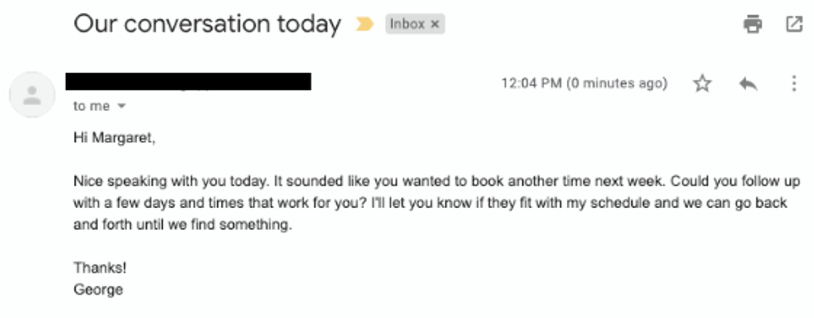 bad example of a follow-up email