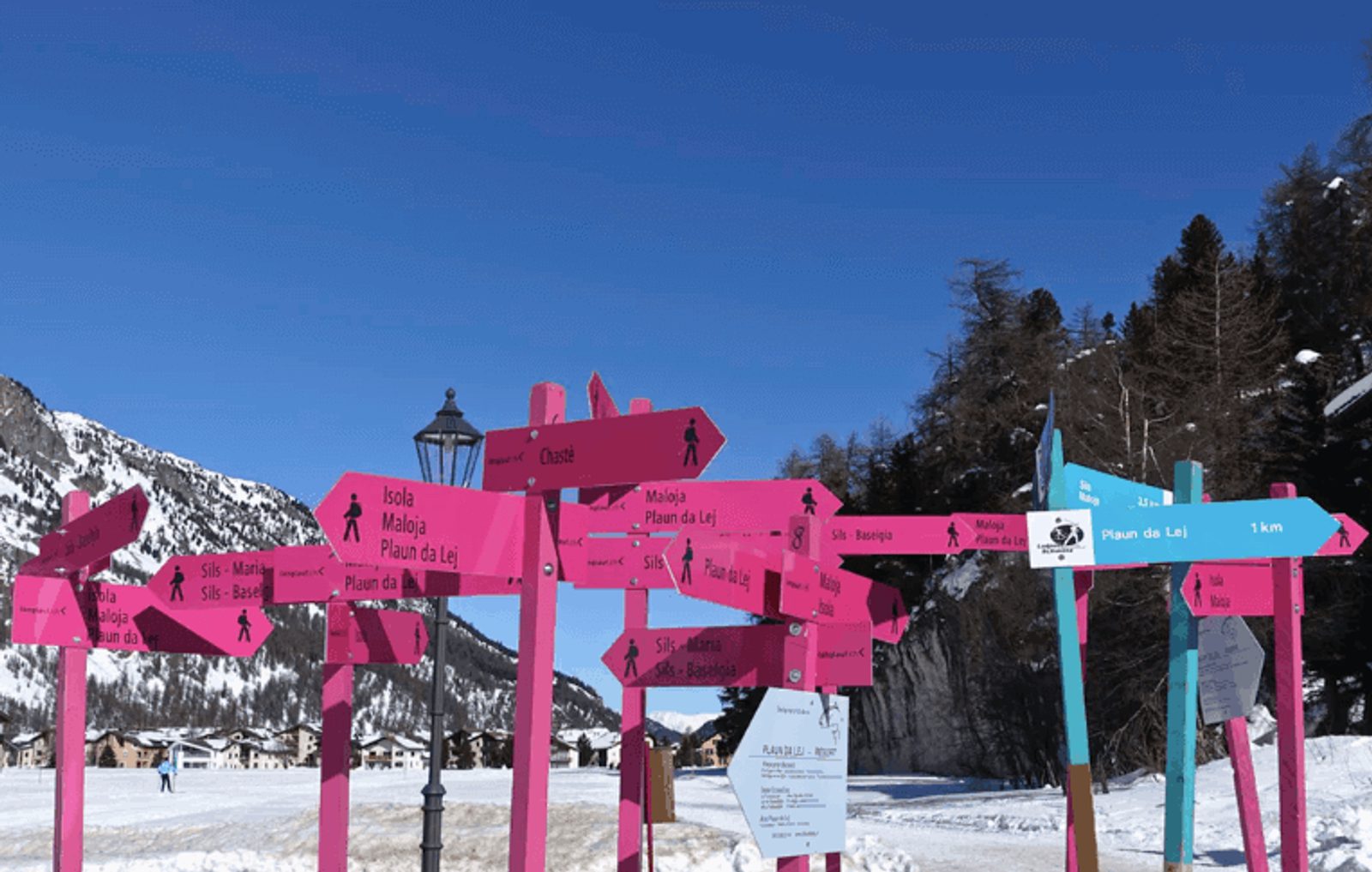 A large amount of directional signs