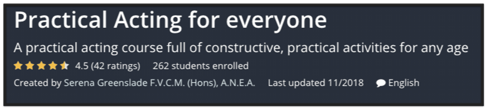 Practical Acting for everyone online course to improve acting ability as a customer service skill