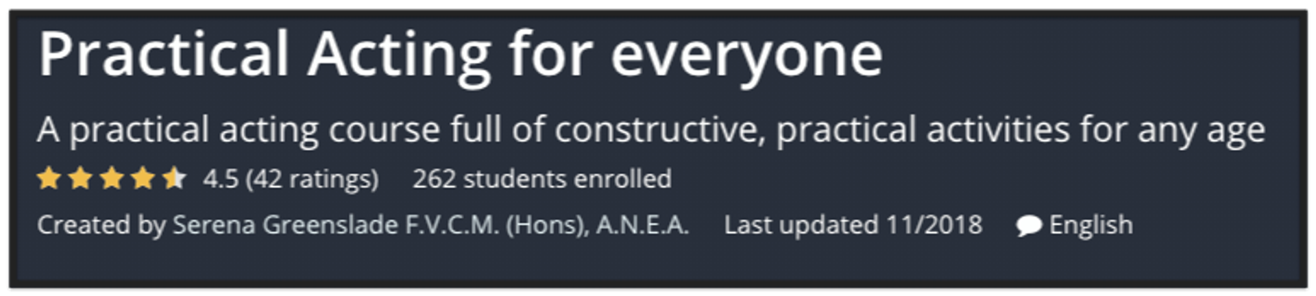 Practical Acting for everyone online course to improve acting ability as a customer service skill