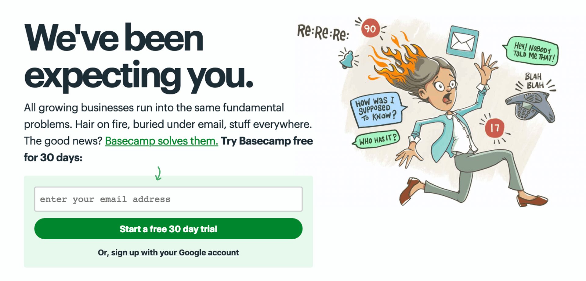 Basecamp home page