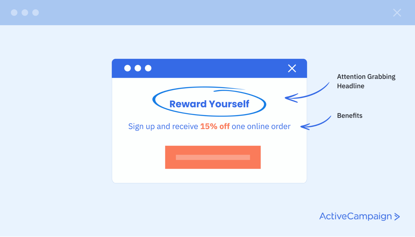 Example Generic Question Popup 15+ Email Popup Examples And Why They Work in 2024 | ActiveCampaign