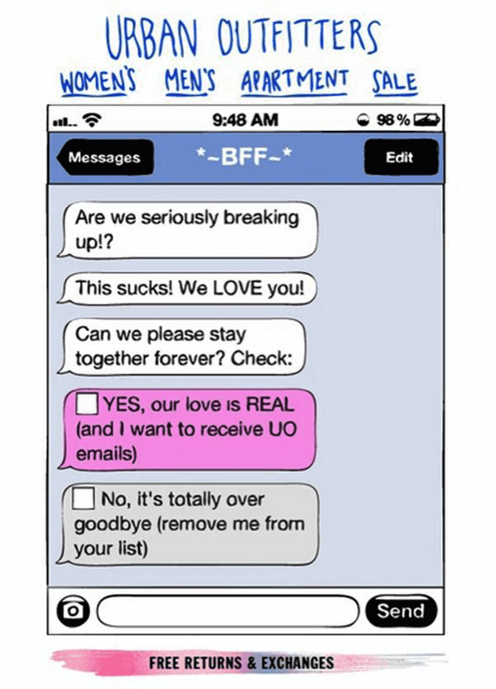 Urban outfitters re-engagement email