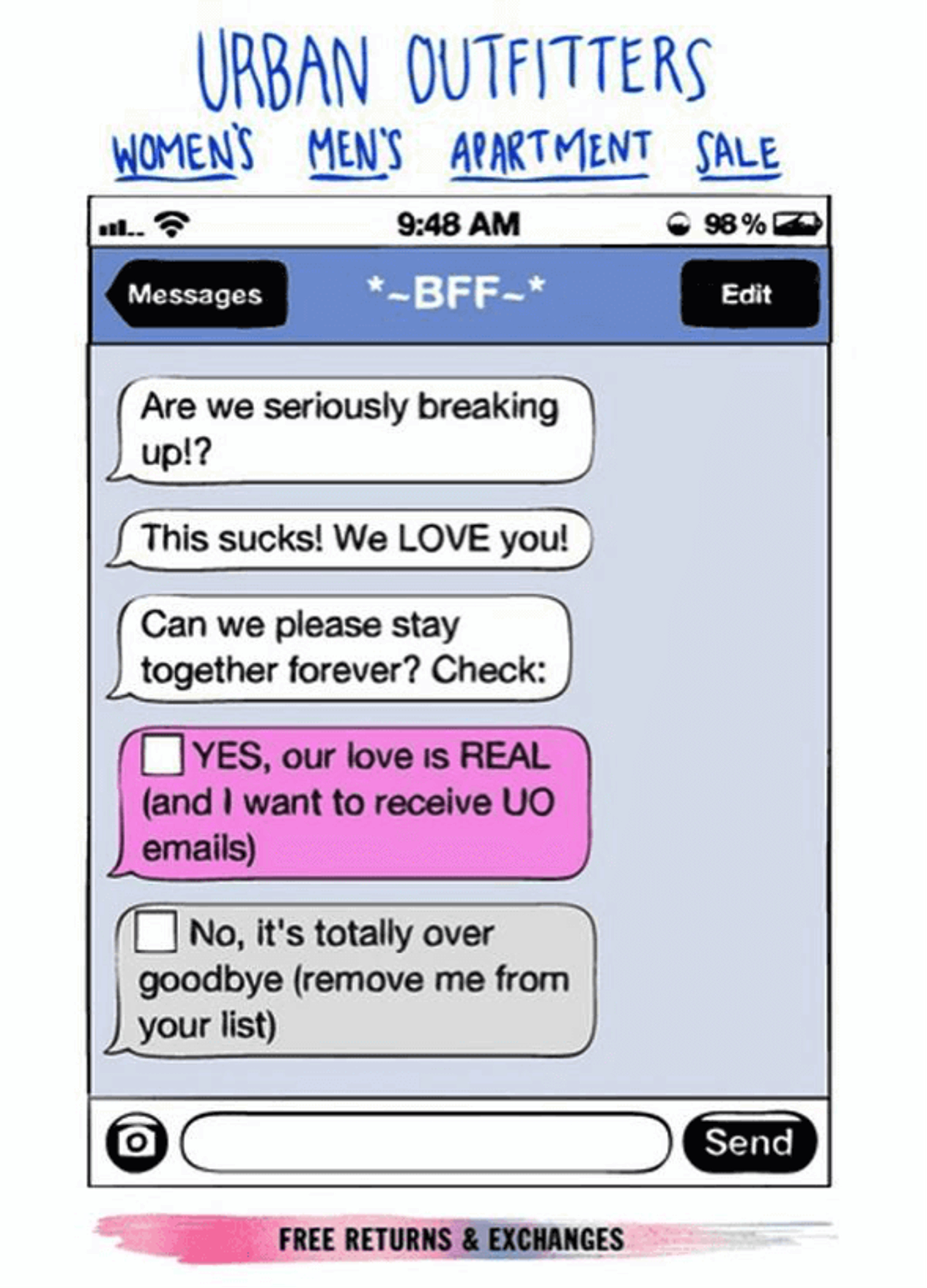 Urban outfitters re-engagement email