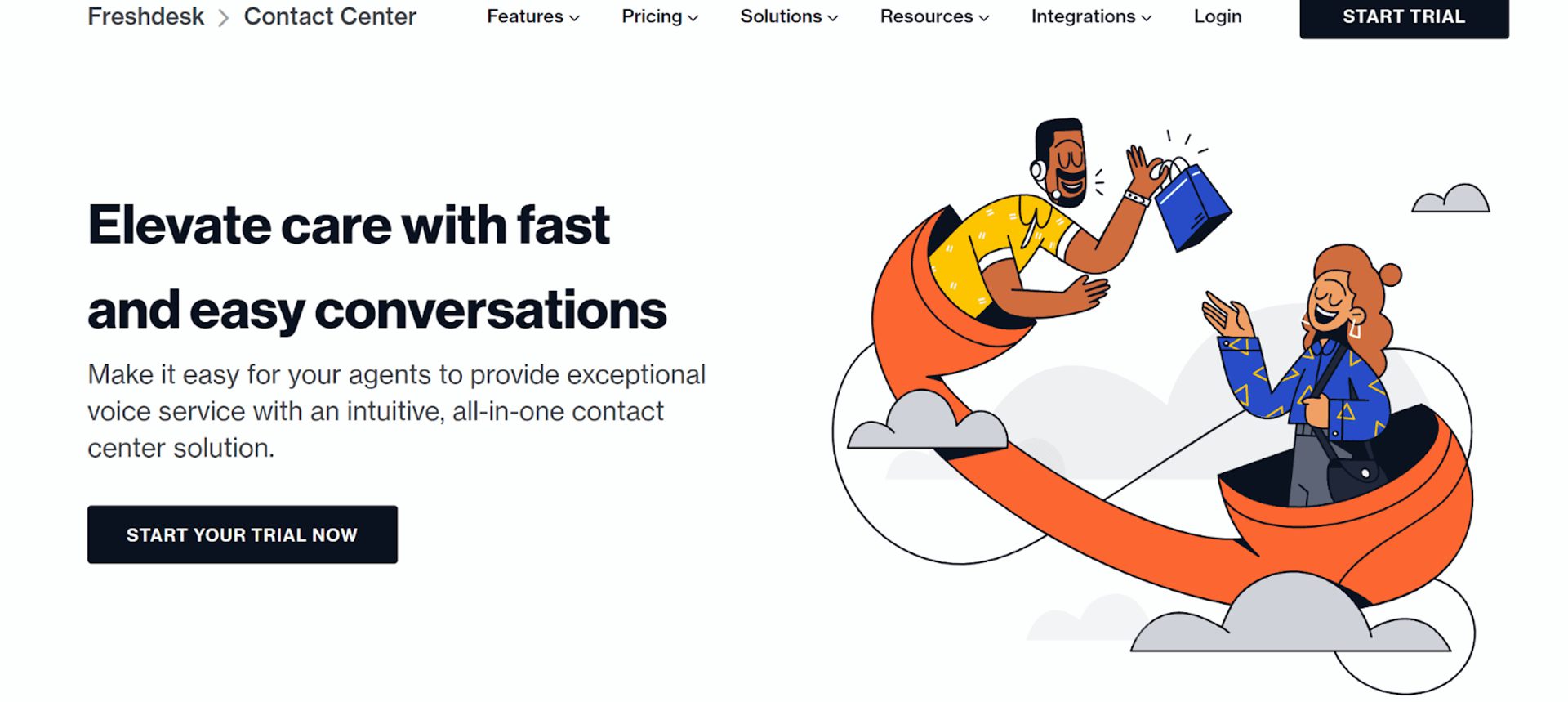 Screenshot of Freshdesk's Home Page