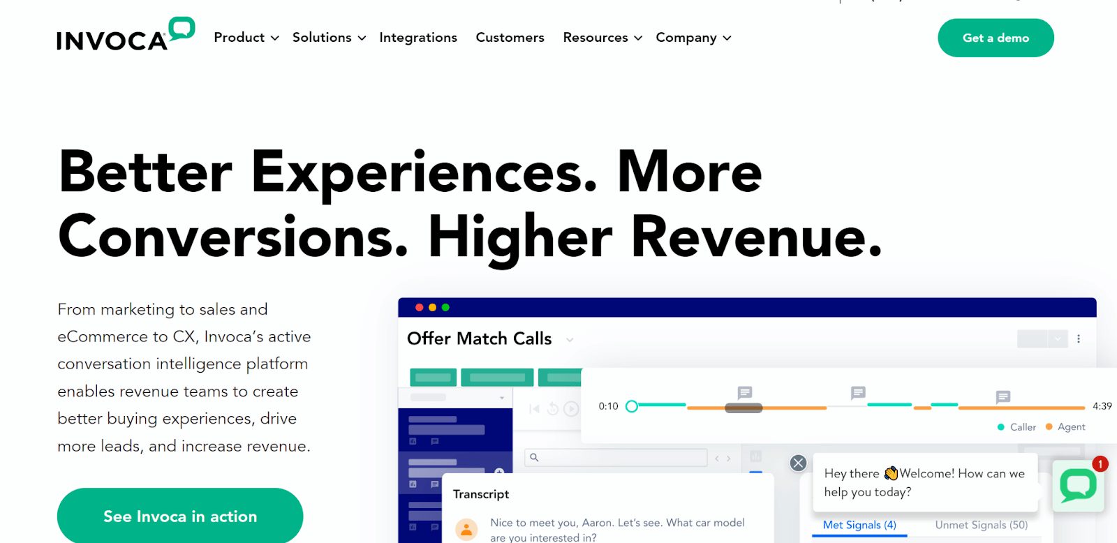 Screenshot of Invoca's Home Page