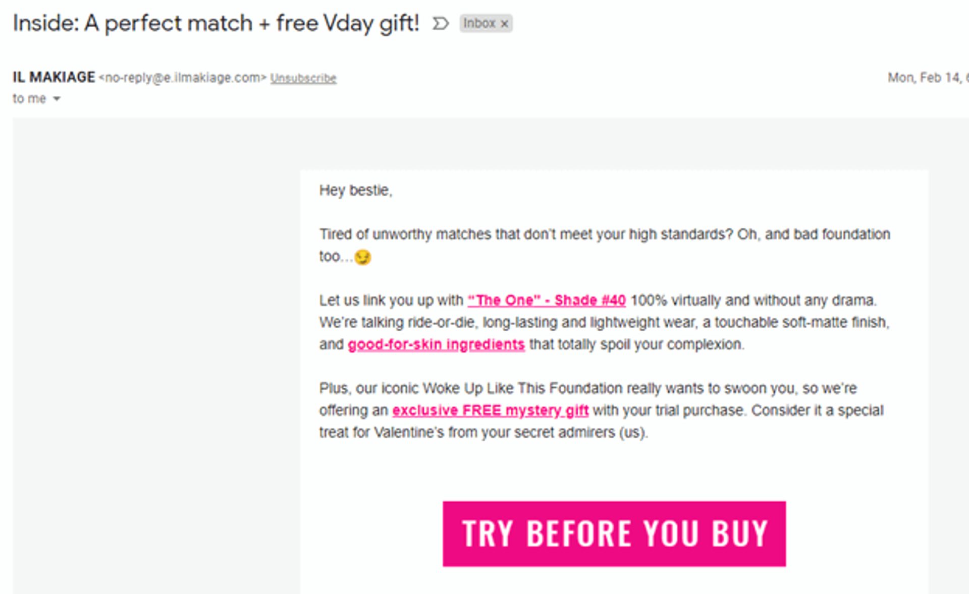 An example of personalized content in email newsletters