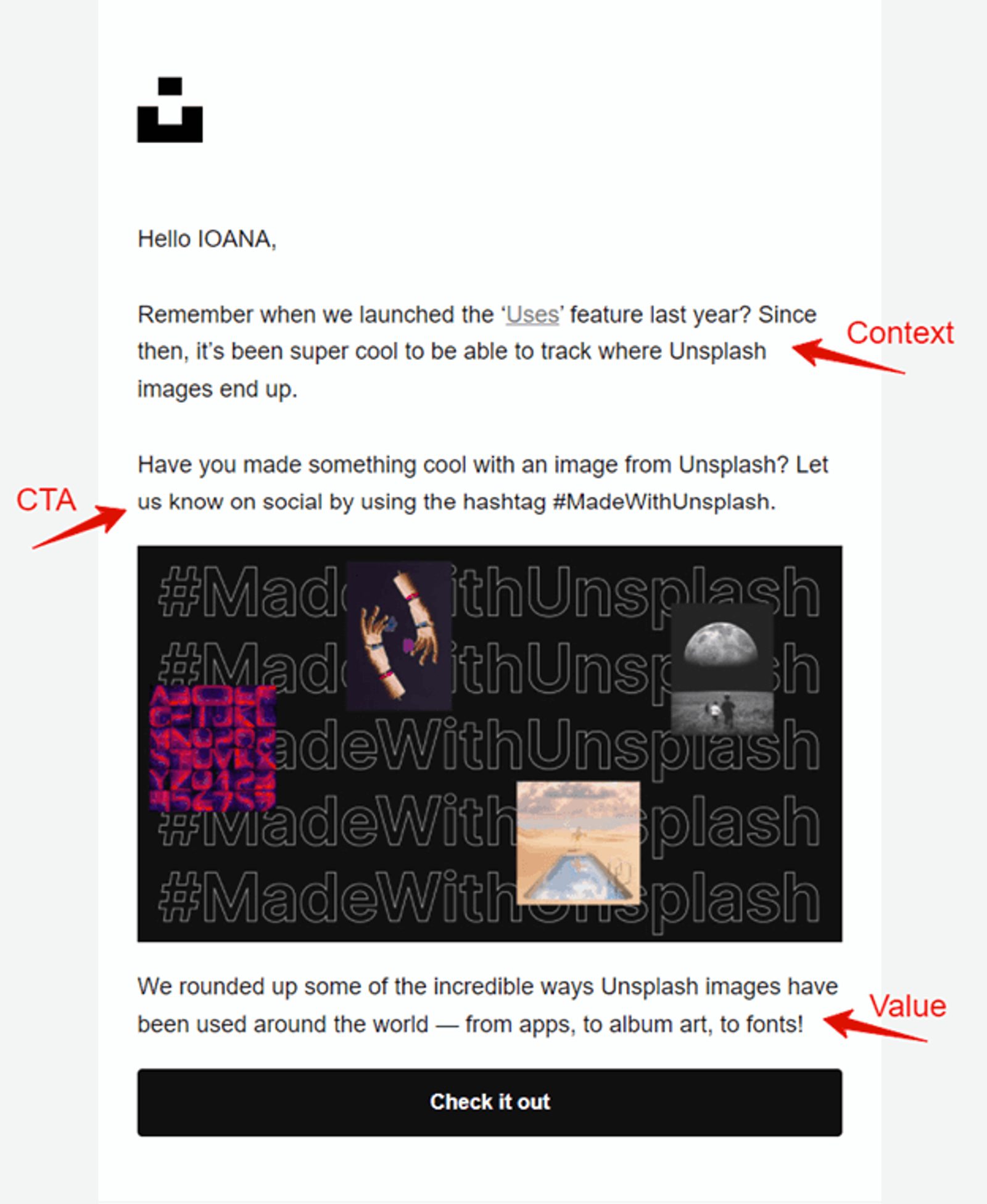 Example of a value-driven newsletter
