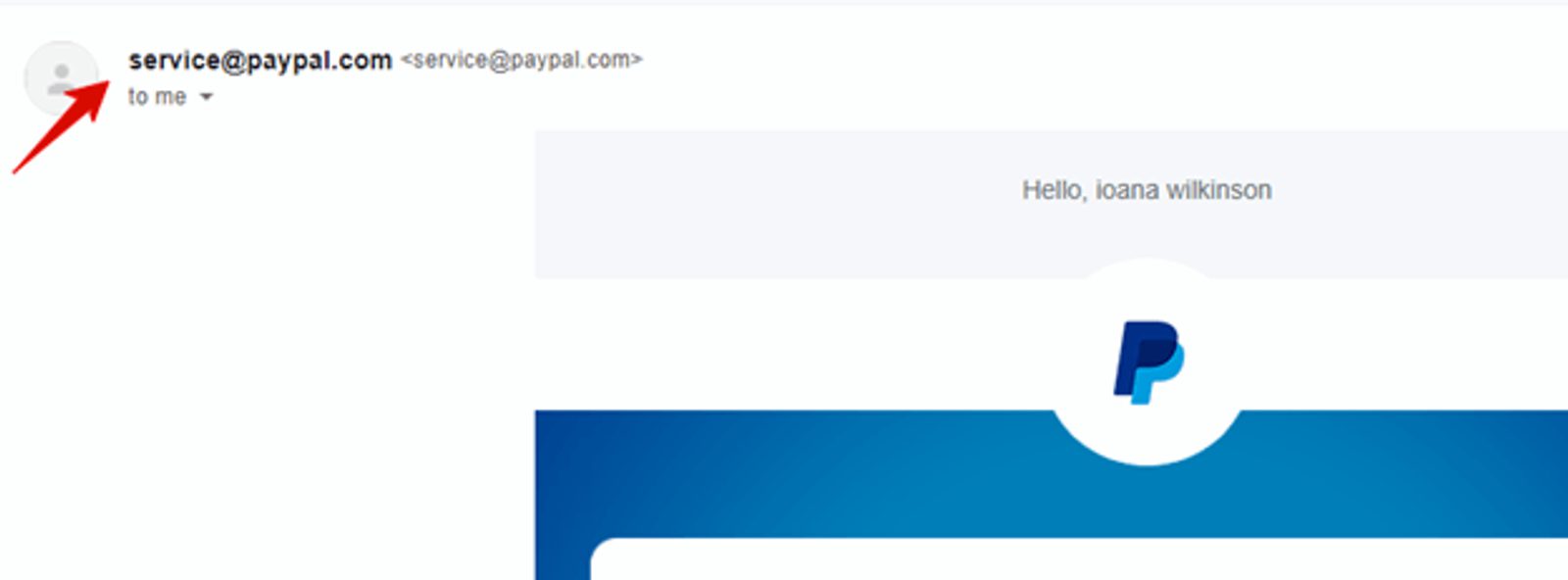 Example of not personalizing the "From" field