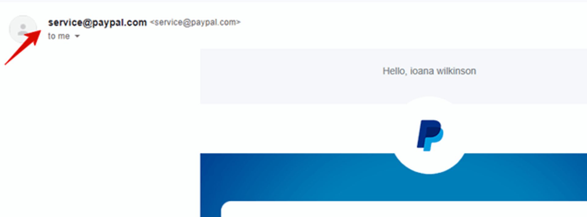 Example of not personalizing the "From" field