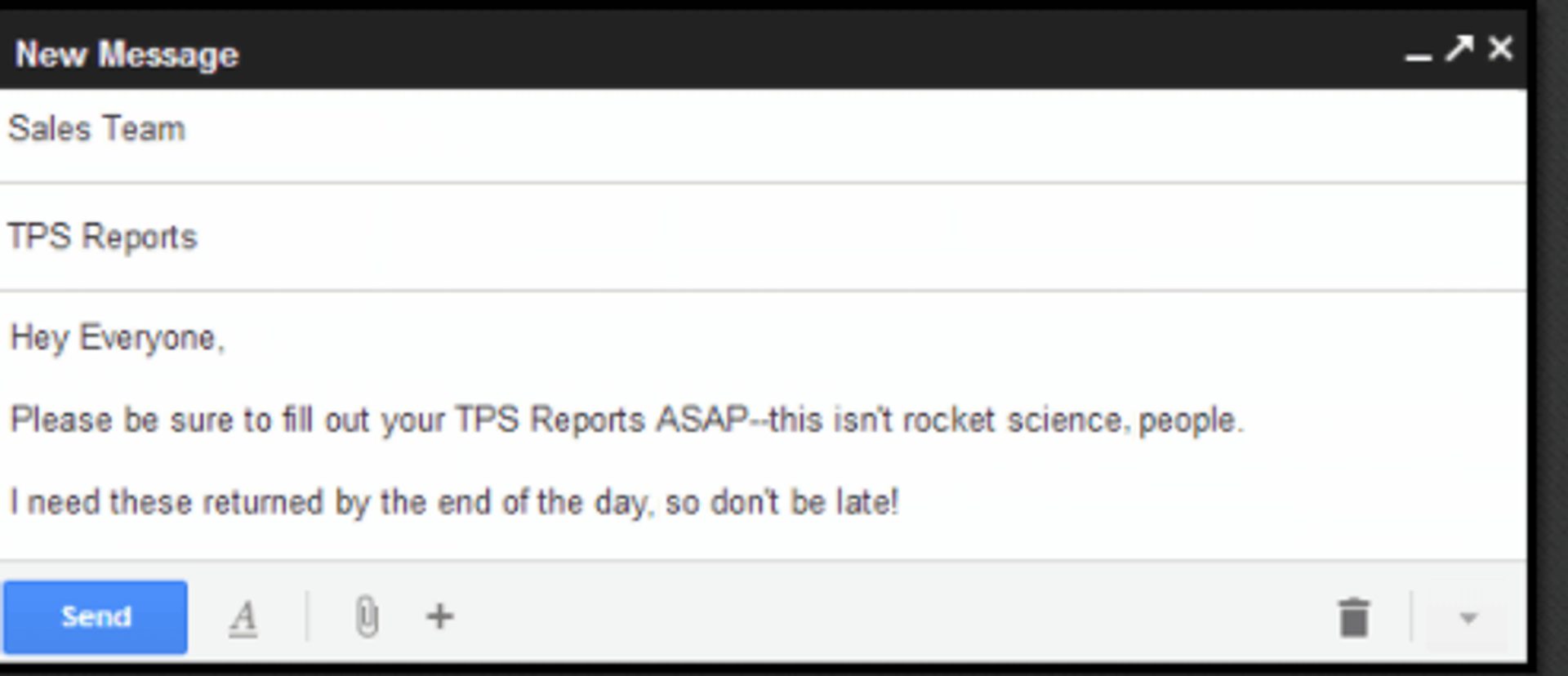 Inappropriate tone business email