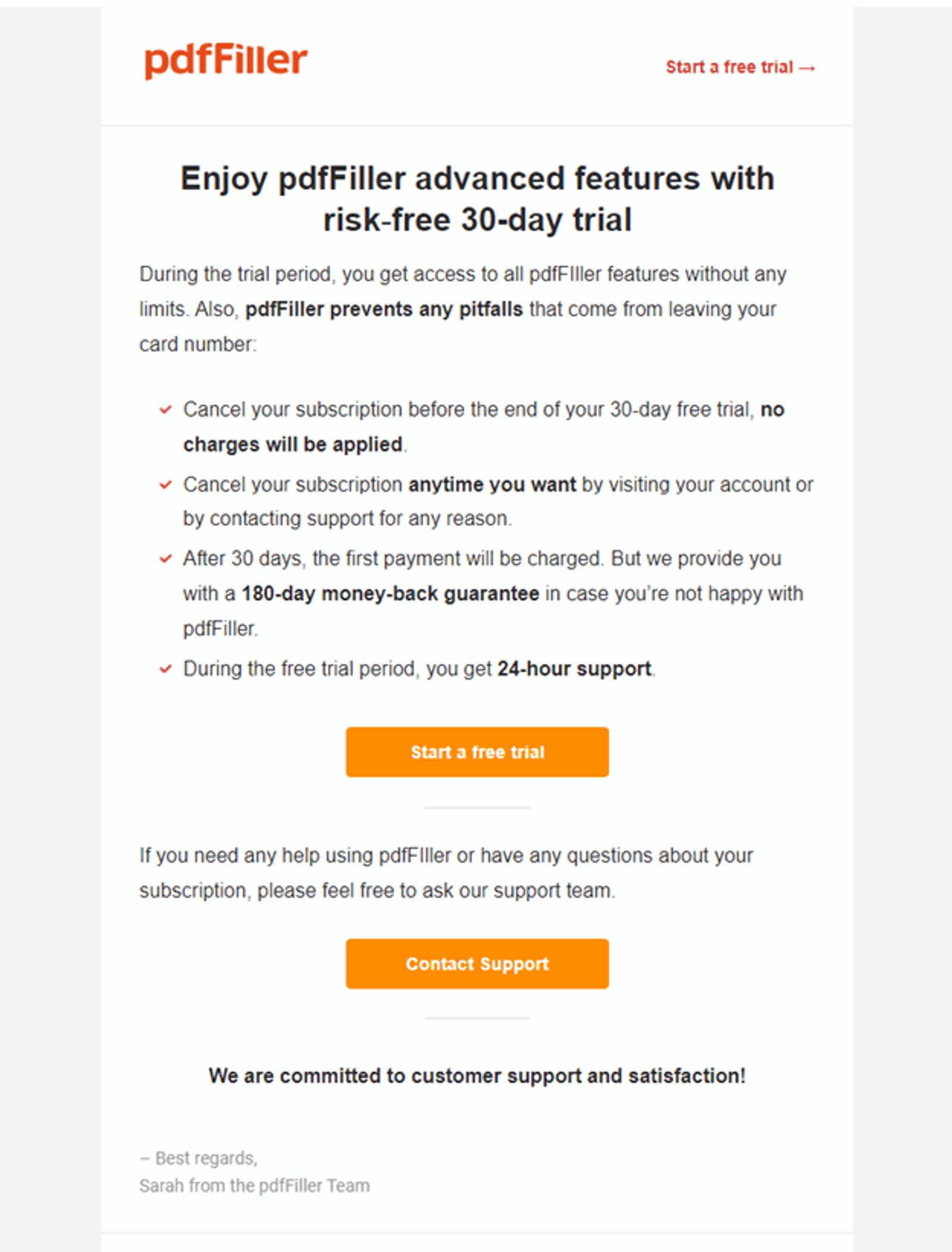 An example of a newsletter with poor quality content.