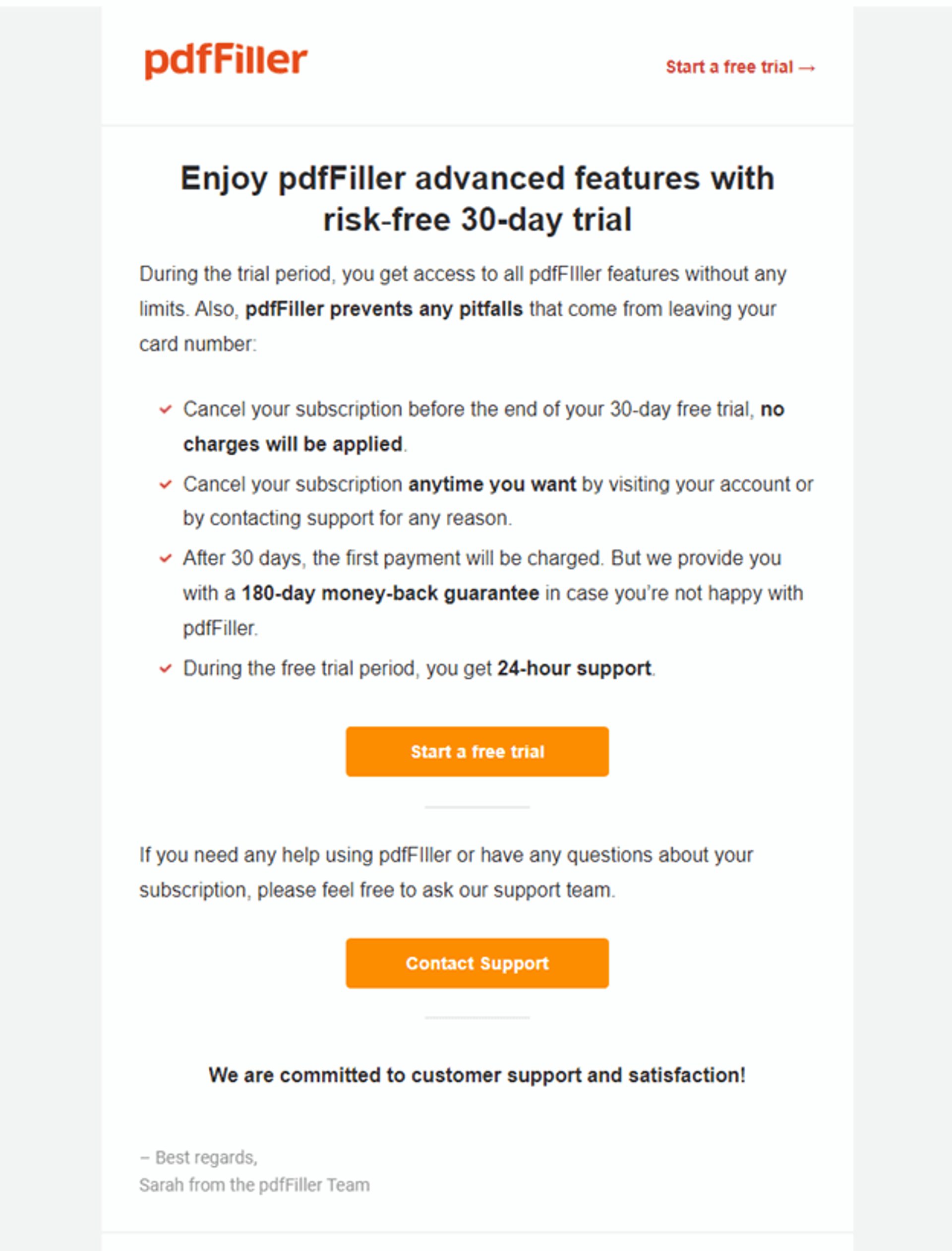 An example of a newsletter with poor quality content.