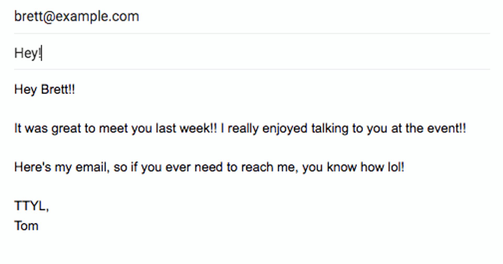 Too informal business email