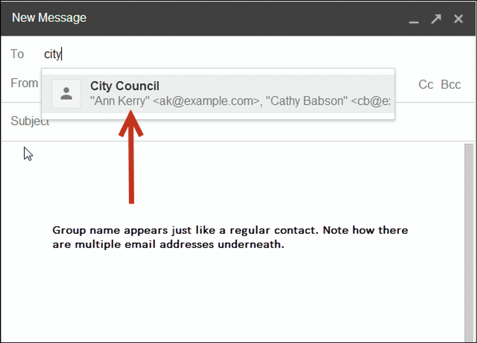 example of an email distribution list