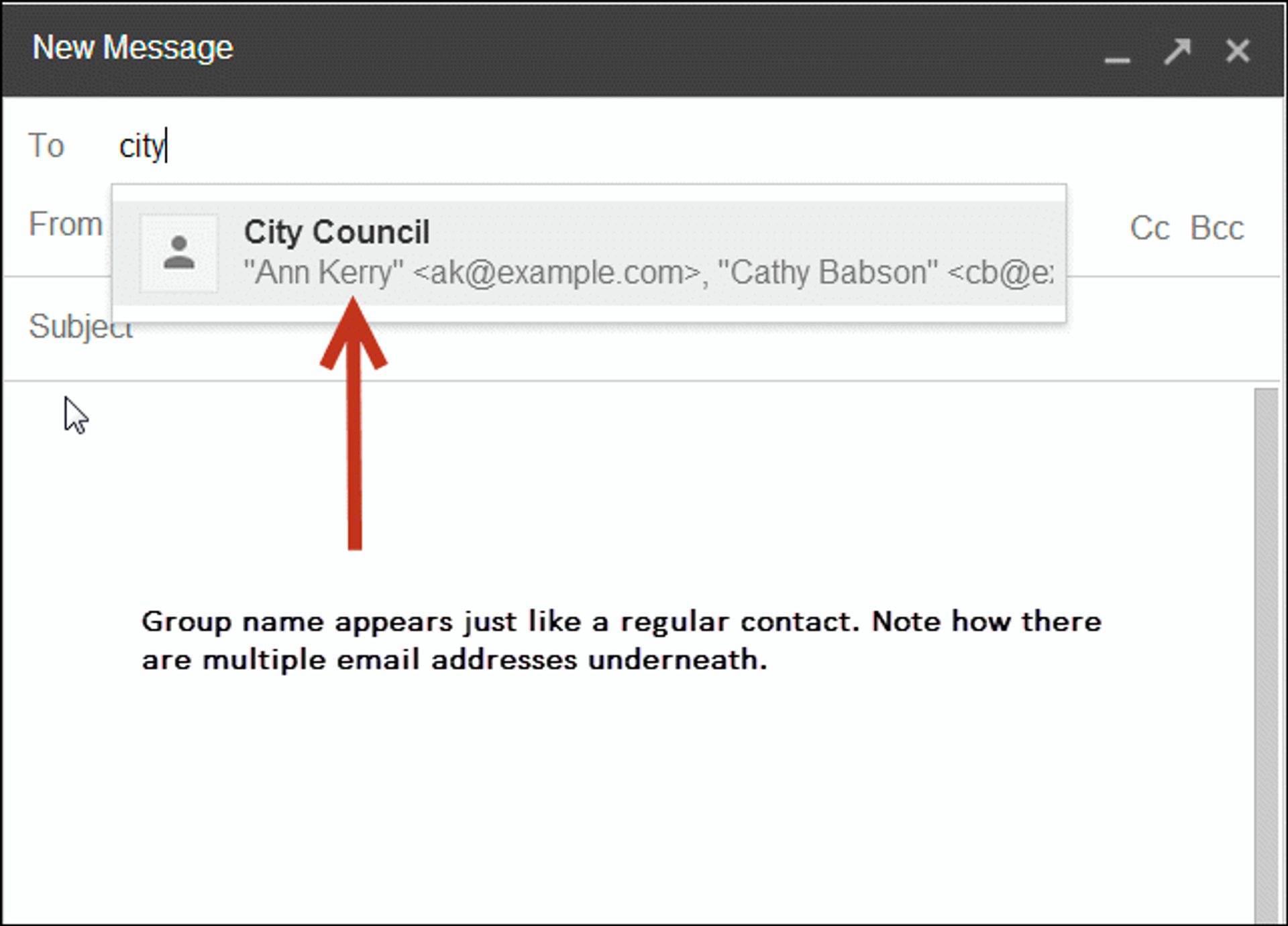 example of an email distribution list